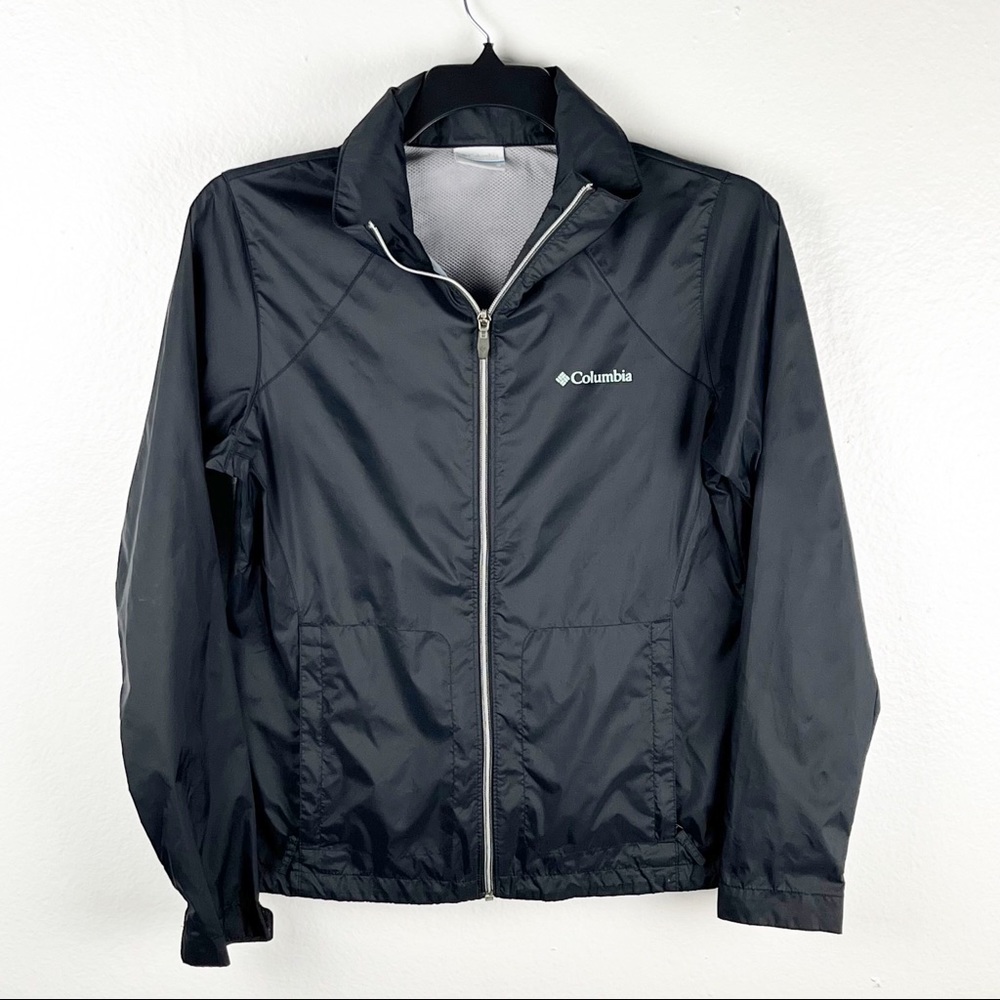COLUMBIA Black Switchback Sportswear Shield Hoodie Windbreaker Jacket Medium